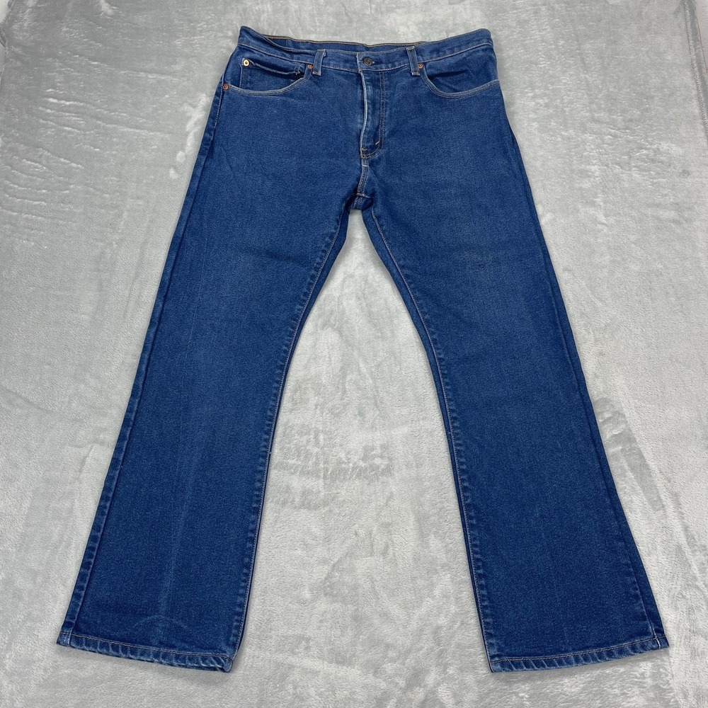 Levi's Jeans Mens 36x32 Blue Denim 517 Medium Wash Americana Bootcut Leg Grunge